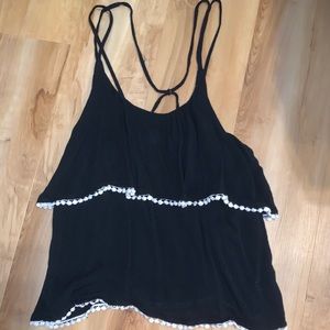 black strapless blouse